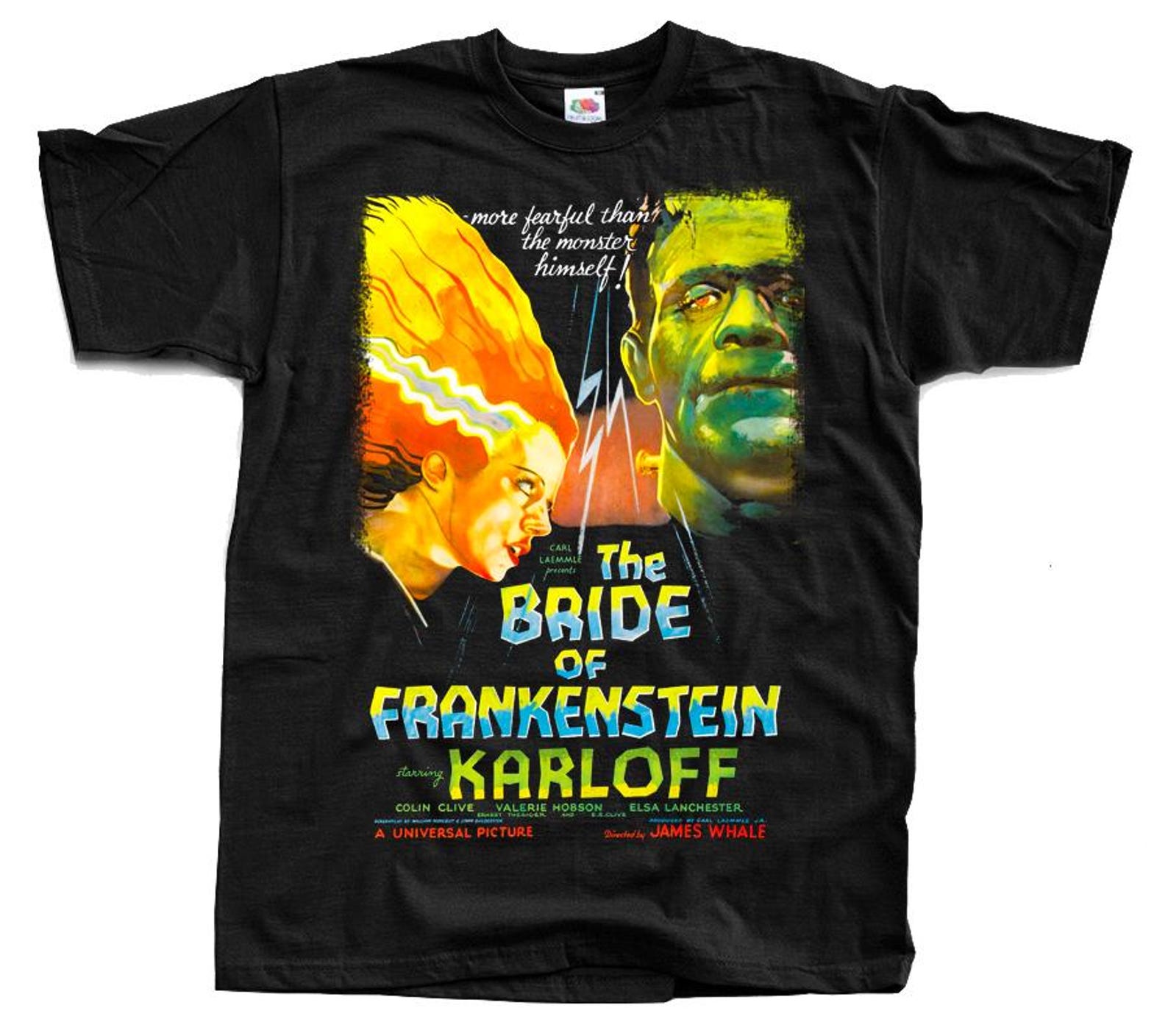 The Bride of Frankenstein V22 horror movie poster T-Shirt Black vintage scary all sizes S-5XL 3XL