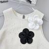 5 Pcs Black White Hand Sewn Colored Ding Cloth With Flower Clothing Patch DIY Clothing Accessories 11CM