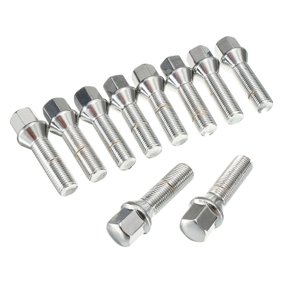 AOSU 10PCS Muttern Anzug Für BMW x1x3x5x6x73series 28/35/40/45/50mm verlängern Stahl Rad Schrauben M14 x 1,5 M12 * 1,5 M14 * 1,25