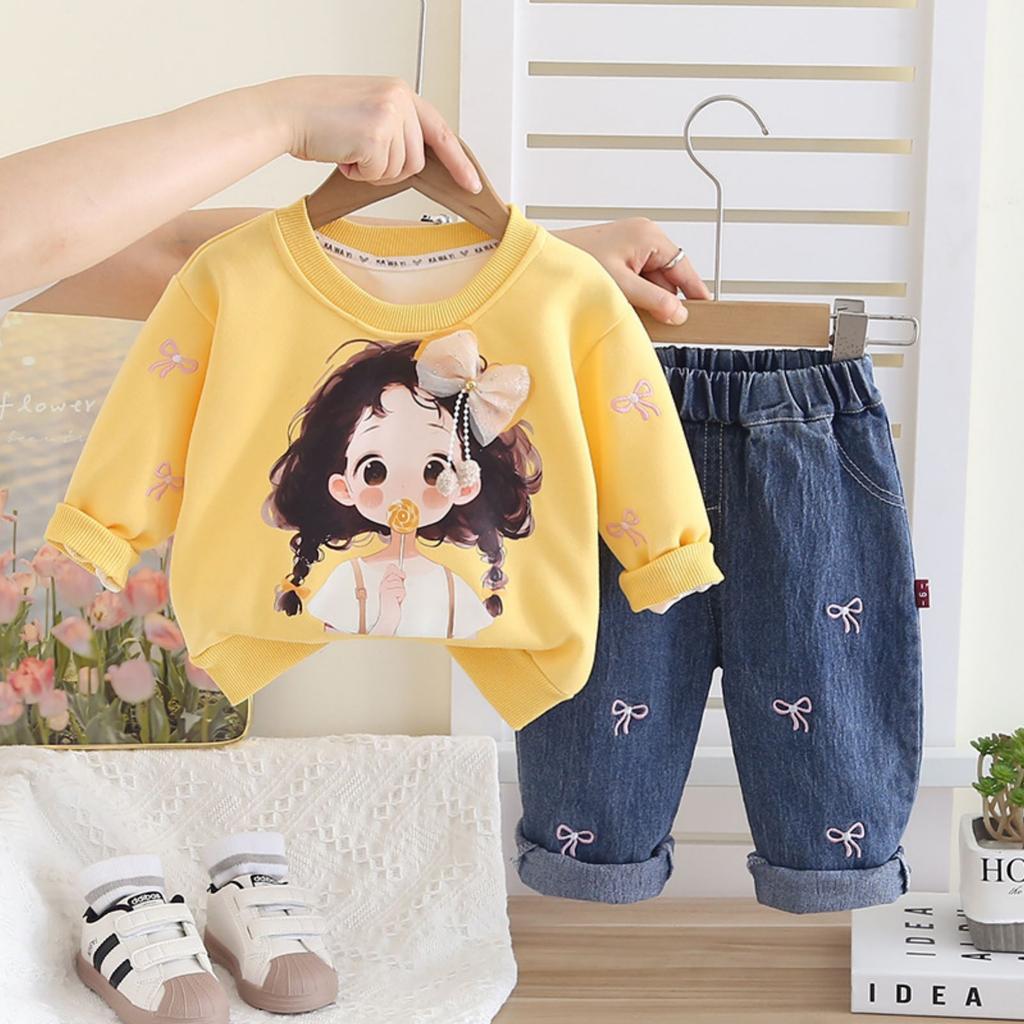 Kids Casual Long-Sleeve Set, Comfortable Daily Wear Outfits