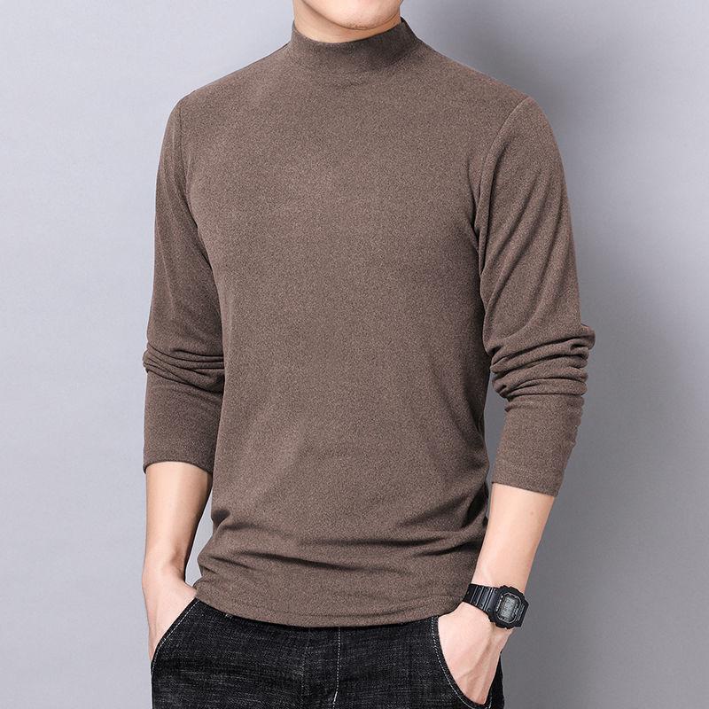 Men's Double-Sided German Velvet Long-Sleeve High-Collar Thermal Tee