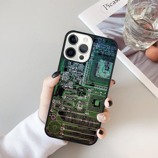 The Integrated Circuit Board Phone Case For iPhone 17 Air 16 16e 15 14 plus 11 12 13 Pro max Bumper Shell Cover coque