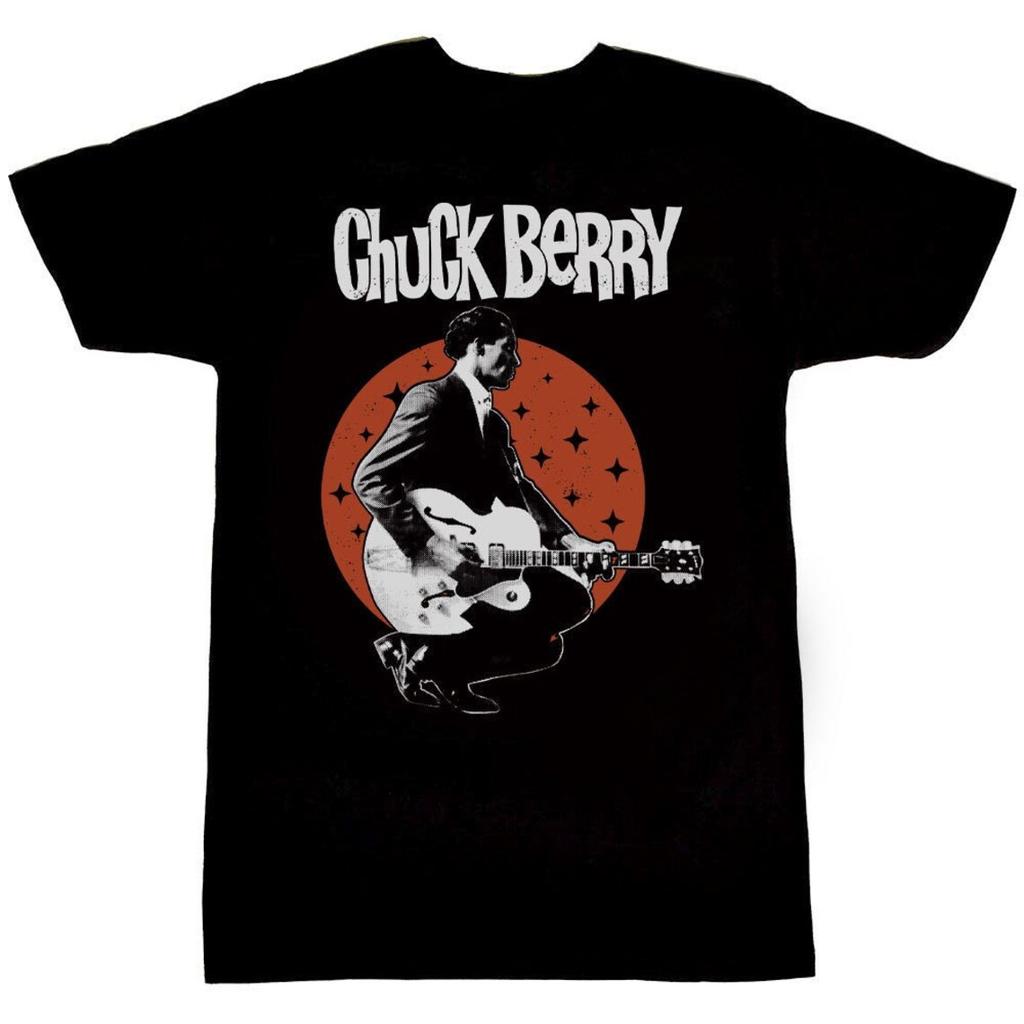 Chuck Berry Guitar TShirt Short Sleeve Cotton Black Size S to 2345XL