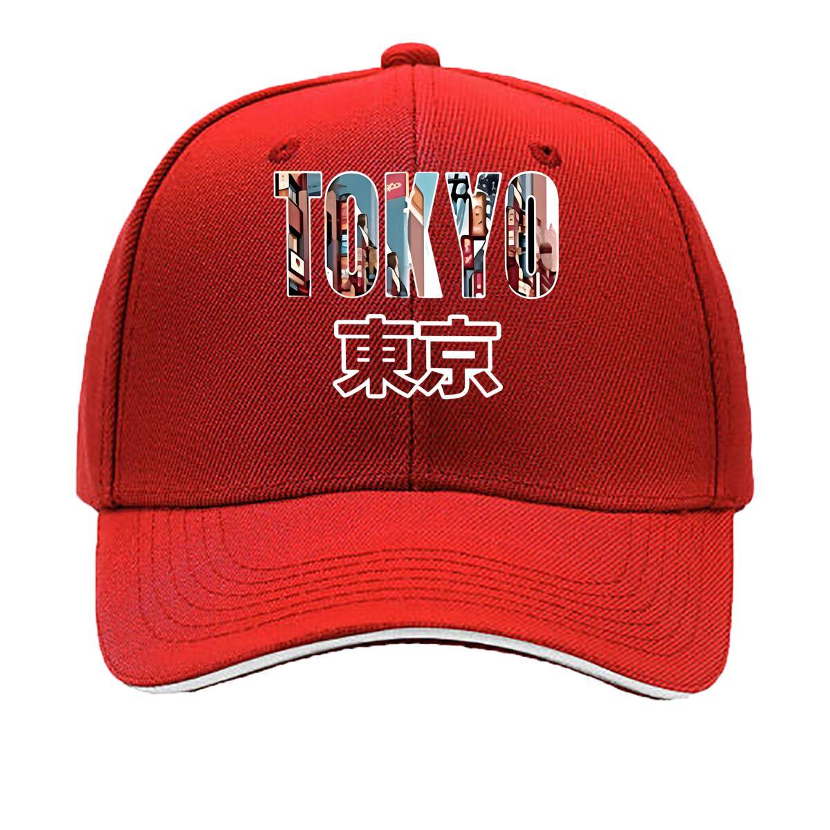 Unisex Tokyo Lettering Print Baseball Cap  Text MachineWashable Outdoor Hat Suitable for Travel   Sandwich Baseball Cap One Size