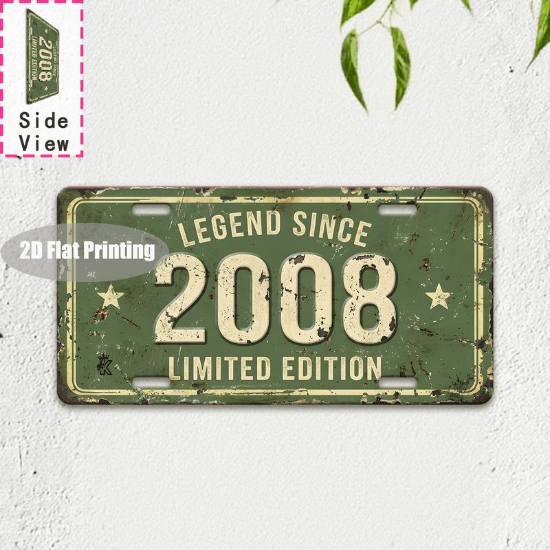 Tin Sign - Vintage Durable Metal Plaque Wall Decor, Home Office Bar Man Cave Garage City Coordinate Birth Year License Plate W