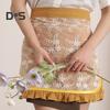 Oilproof Waist Apron Soft Touch Lace Embroidered Women Server Waitress Short Half Apron with 2 Pockets for Kitchen