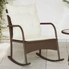 VidaXL Garden Rocking Chair with Brown Woven Resin Cushions, Garden Chair, Outdoor Seat, Chair 369019