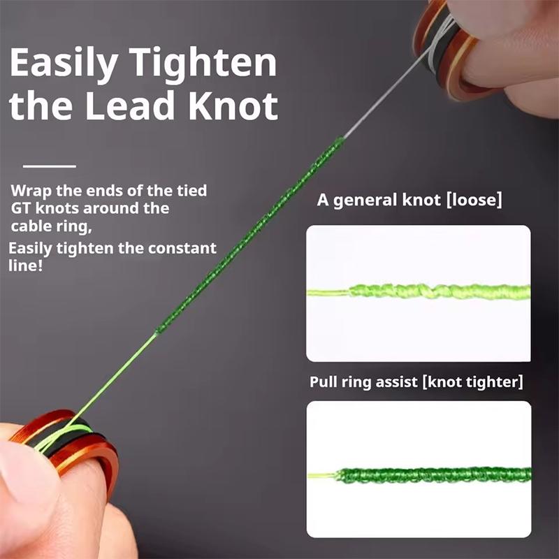 1Pc Aluminum Alloy Fishing Tool Fishing Line Puller With Anti-Slip Rubber Ring Fast Line Cutting For Easy Line Pulling Loop