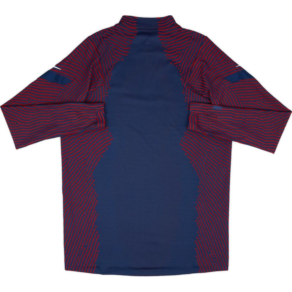 Nike 2020-21 Paris Saint-Germain Player Version Vaporknit Comfortable Casual 1/4 Zip Training Long Sleeve Football Shirt Men Tops Red Blue CI4975-411