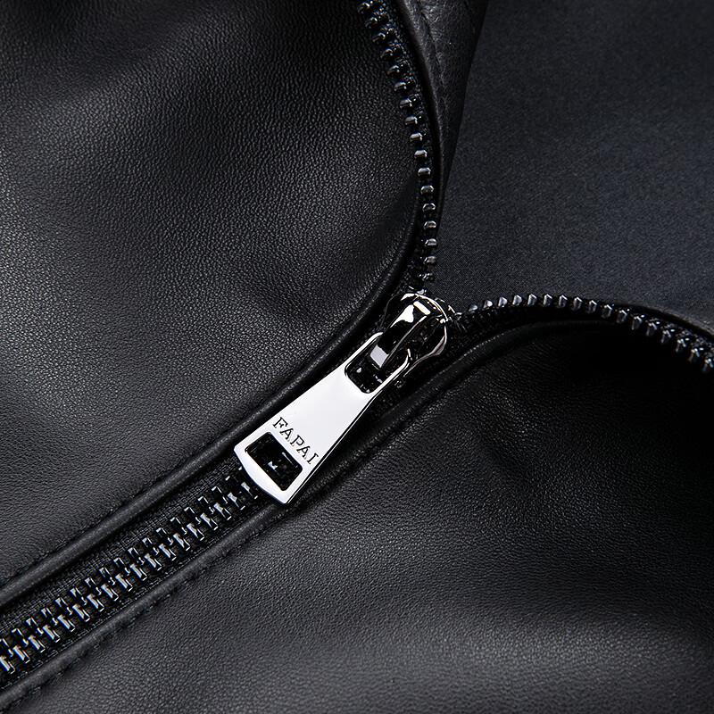 FAPAI Men's Stand-Collar Genuine Leather Jacket