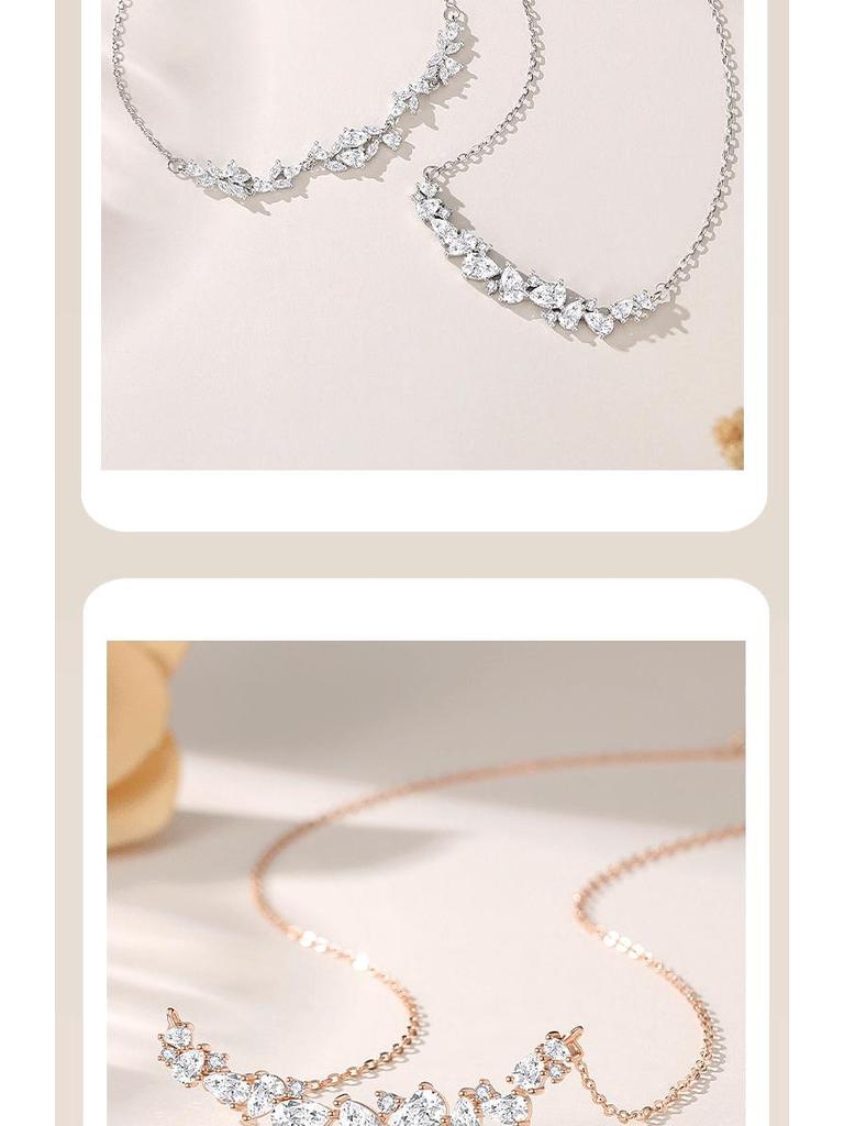 "Wisteria" 999 Pure Silver Necklace: High-End Smile Pendant for Women - Luxury Collarbone Gift Set
