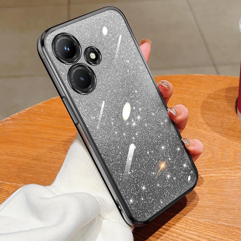 KEYSION Luxury Plating Glitter Phone Case for Infinix Hot 30i 30 Transparent Soft TPU Shockproof Back Cover for Infinix Hot 30 30i