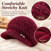 Short Brim Design Winter Brimmed Hat Fleece Lined Beanie  Senior Women Daily Wear