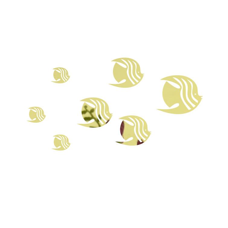 Bubble Fish Ocean Adhesive Wallpaper Sticker Acrylic Mirror 3D Wall Art for Kids Room&Kindergarten Self-Adhesive Removable Decor