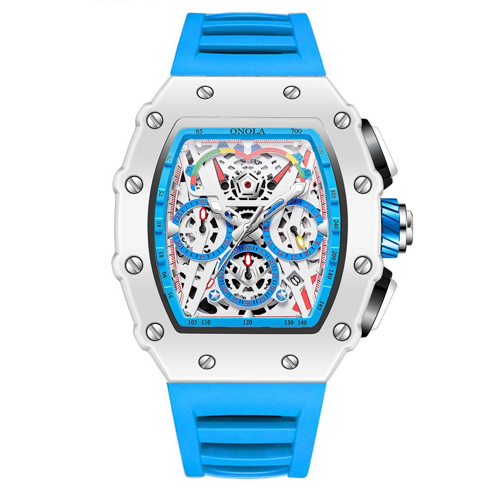 Onola Multifunctional Fashion Waterproof Quartz Men'S Watch Silicone Band Sports Watch