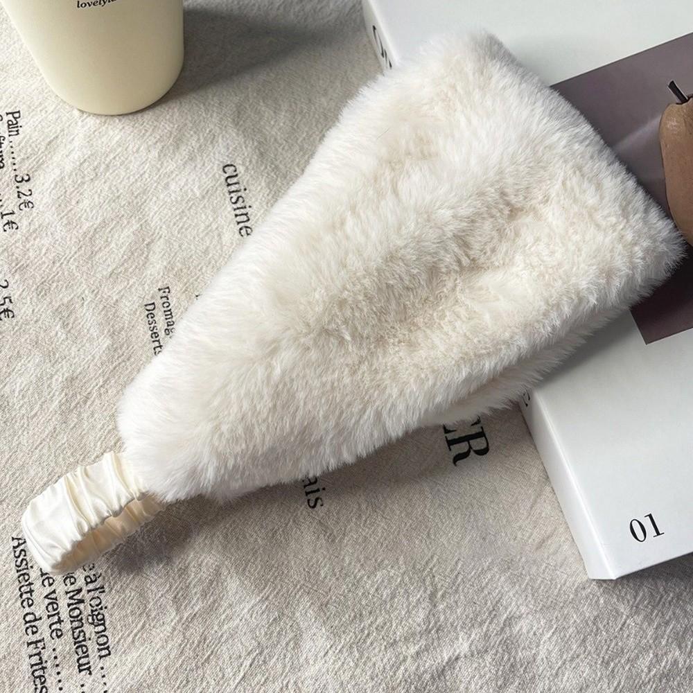 Fashion Wide Design Fluffy Headband Solid Color Imitation Fur Hair Band Elastic Soft Headwear Women Accessories