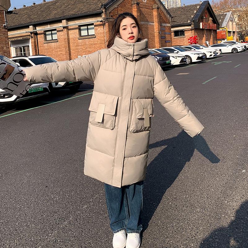 Down cotton clothes anti-winter women's new medium and long fashionable loose thickened warm jacket
