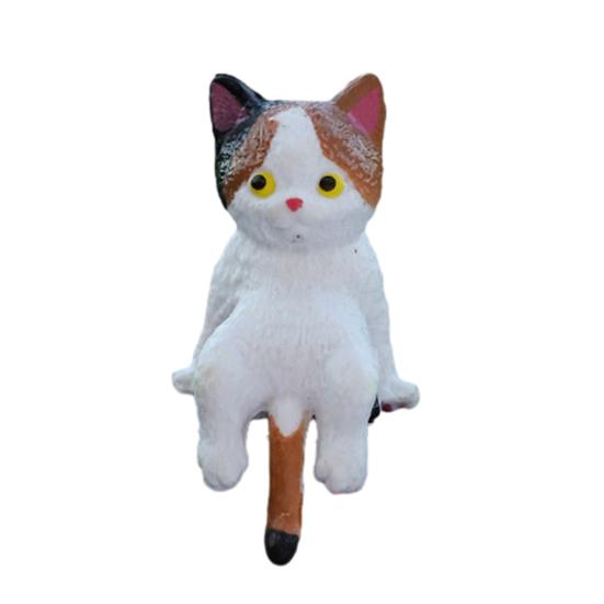 Χαριτωμένο Φιγουρίνι Γάτας Διακόσμηση Οθόνης Υπολογιστή Μίνι Ρητινένιο Στολίδι Γάτας Διακόσμηση Ταμπλό Αυτοκινήτου για Σπίτι Γραφείο Γραφείο Διακόσμηση Αυτοκινήτου