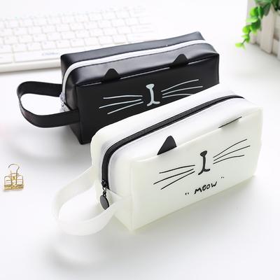 Kosmetiktasche mit niedlichem Katzenmotiv, für Damen, Reise-Kulturtasche, für Damen, Bad, Kosmetik, Make-up-Tasche, Federmäppchen, Kulturbeutel im Tragestil