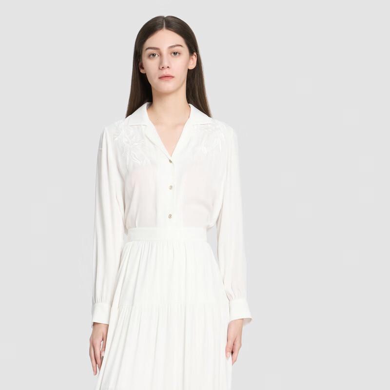 

ELLASSAY Women s Lapel Long-Sleeve Shirt S