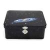 Large Size Tinplate Box Artistic Design Starry Night Pattern Empty Box Rectangular Shape Lockable Mechanism Iron Box