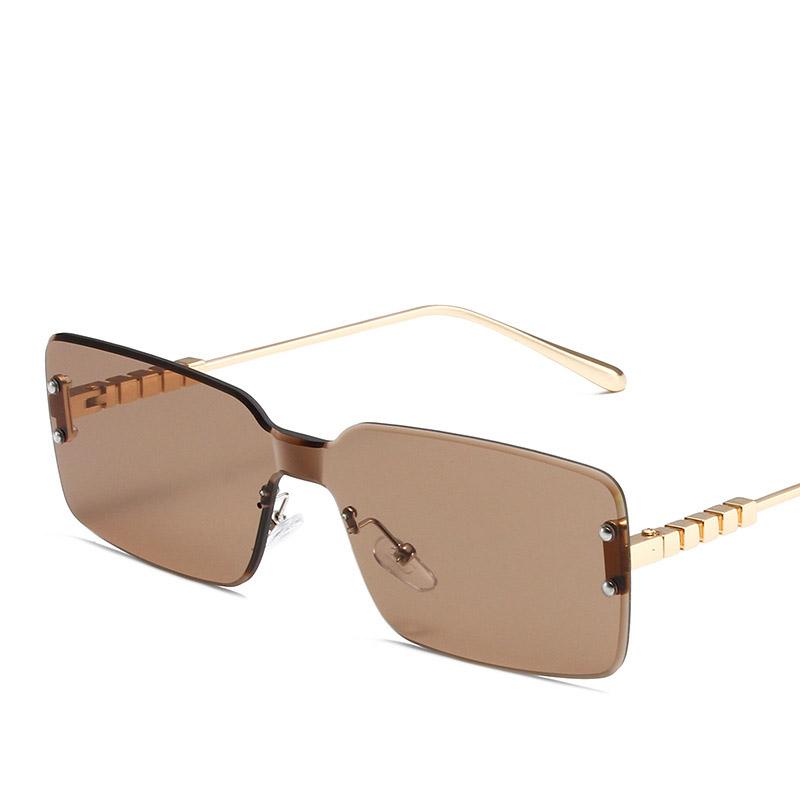 Vintage Classic Rimless One Piece Sunglasses Women for Men Fashion Luxury Brand Design Travel Driving Trend Sun Glasses