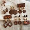 Boho Woven Tassel Earrings Flower Beads Dangle Earrings New Wooden Drop Earrings Beach