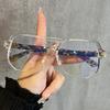 New double beam anti-blue glasses Hong Kong style frames trendy large frame glasses frames fashionable flat glasses