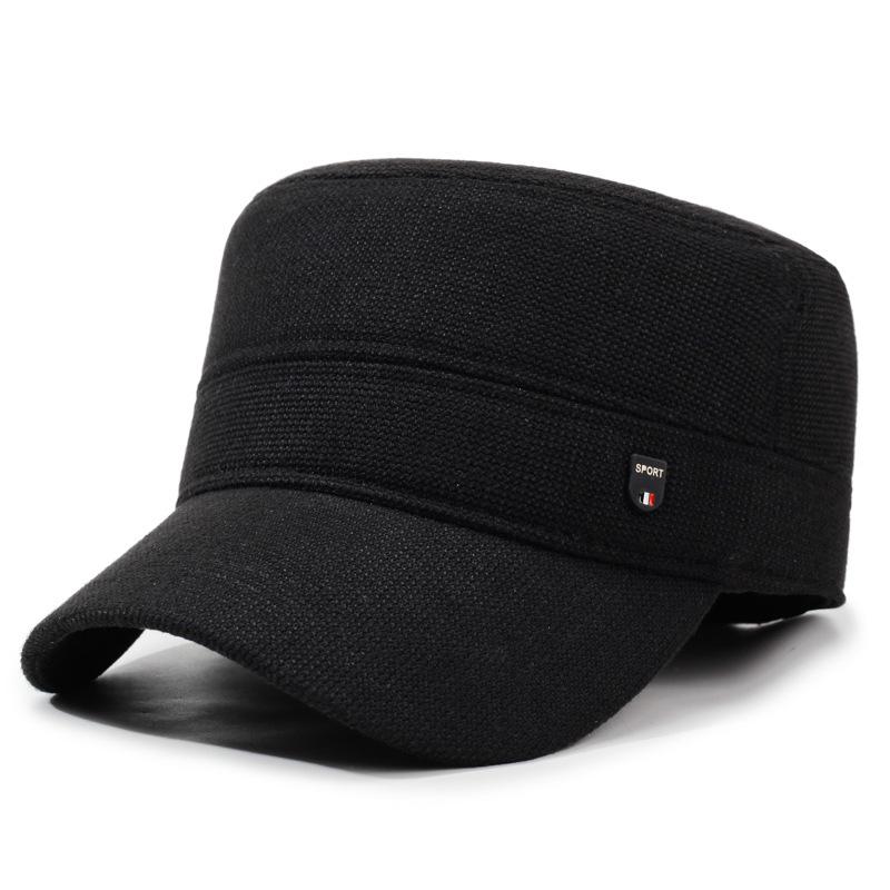 

Hat For Outdoor Flat Top Hat Cold Proof Ear Protecting Warm Cap Dad Grandpa Fleece Lined Adjustable
