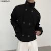 INCERUN Men Stand Neck Long Sleeve Buttons Up Casual Loose Cargo Jackets Coats