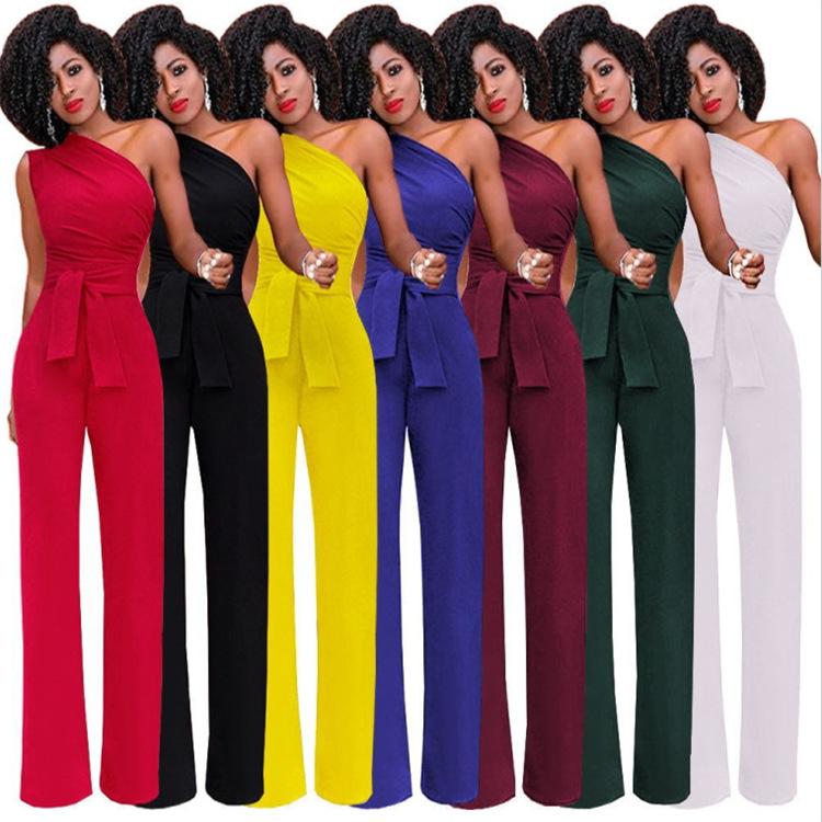 

Женский модный повседневный комбинезон без рукавов с широкими брюками