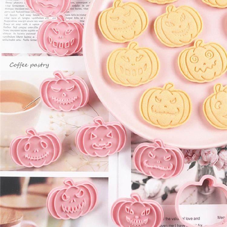 Halloween Baking Essential 3D Pumpkin Cookie Cutters Reusable Plastic Molds For Festives Cookie Cakes And Decorations