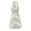 European and American Style, New Women's Clothing, Polka Dot Printing Lace Lace Strap Neck Backless Dress