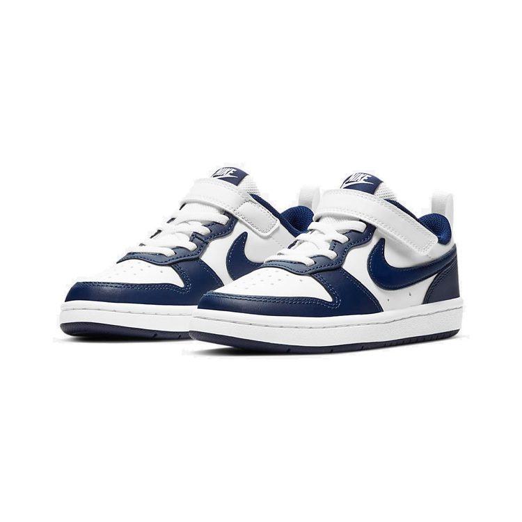 Nike Court Borough 2 White Blue Low Top Skateboard Shoes Children Aged 3 7 Years Old BQ5451-107
