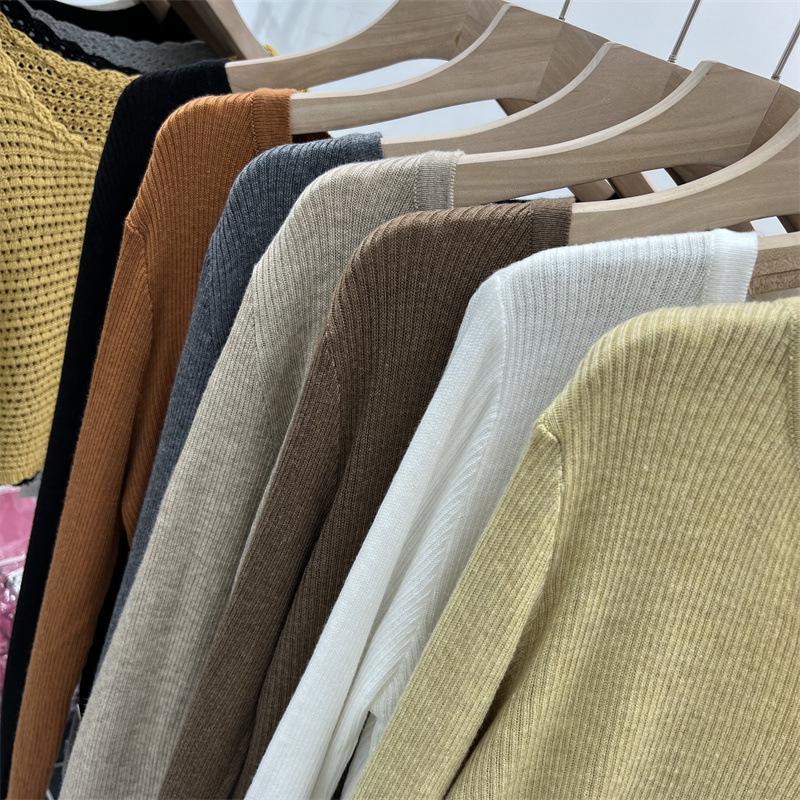 2024 Women's Lightweight Wool Knit Cardigan: Soft, Long Sleeve Sun Protection for Spring/Summer