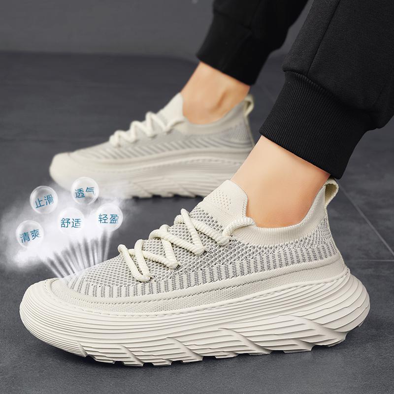 Summer Men's Shoes Breathable Coconut Shoes Men's Sports Shoes Korean Version Versatile Platform Youth Casual Shoes Running Dad Shoes