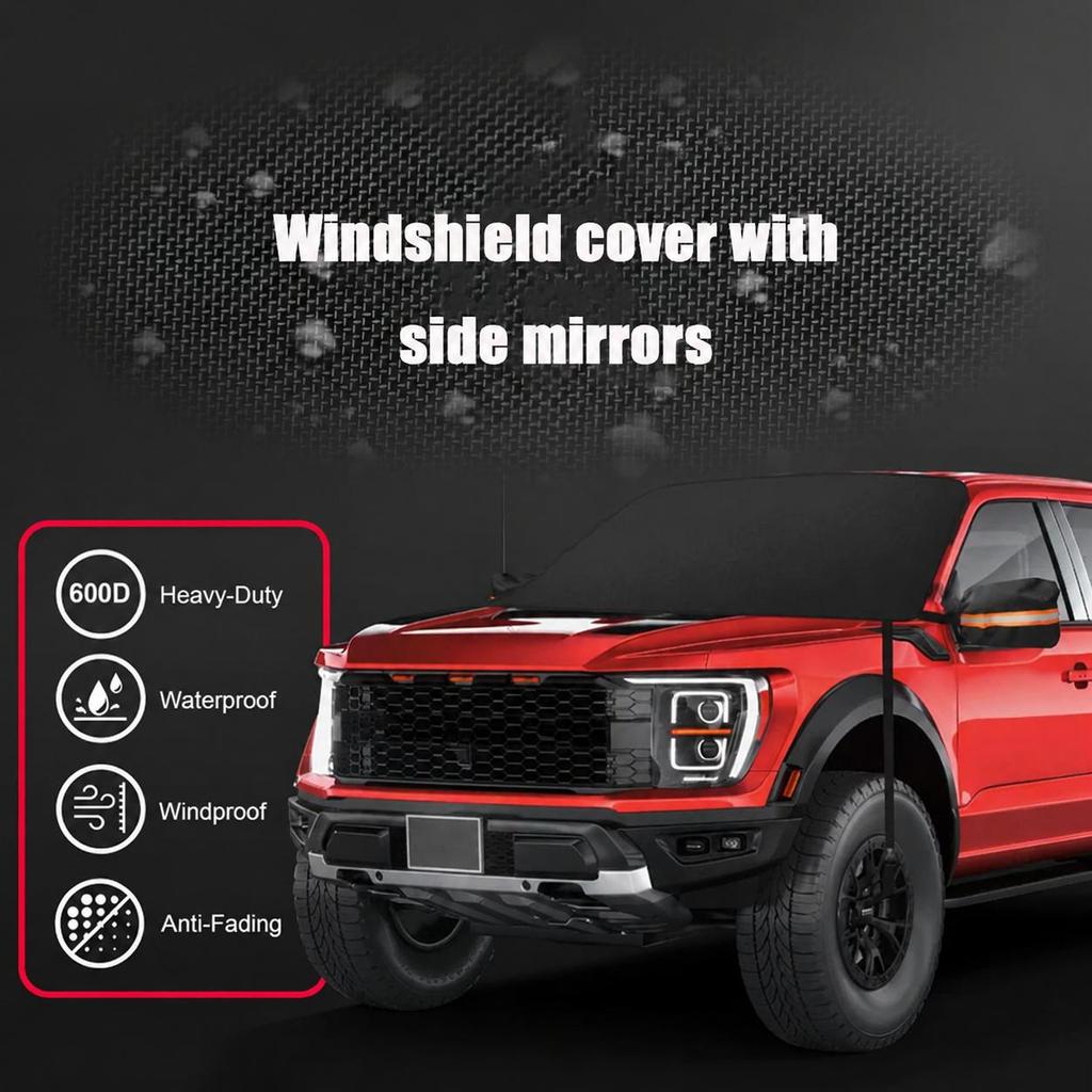 Windshield Cover Car Windshield Snow Cover with Side Mirror Covers 600D Car Windshield Snow and Ice Cover Front Window Cover Fits Most Cars Truck