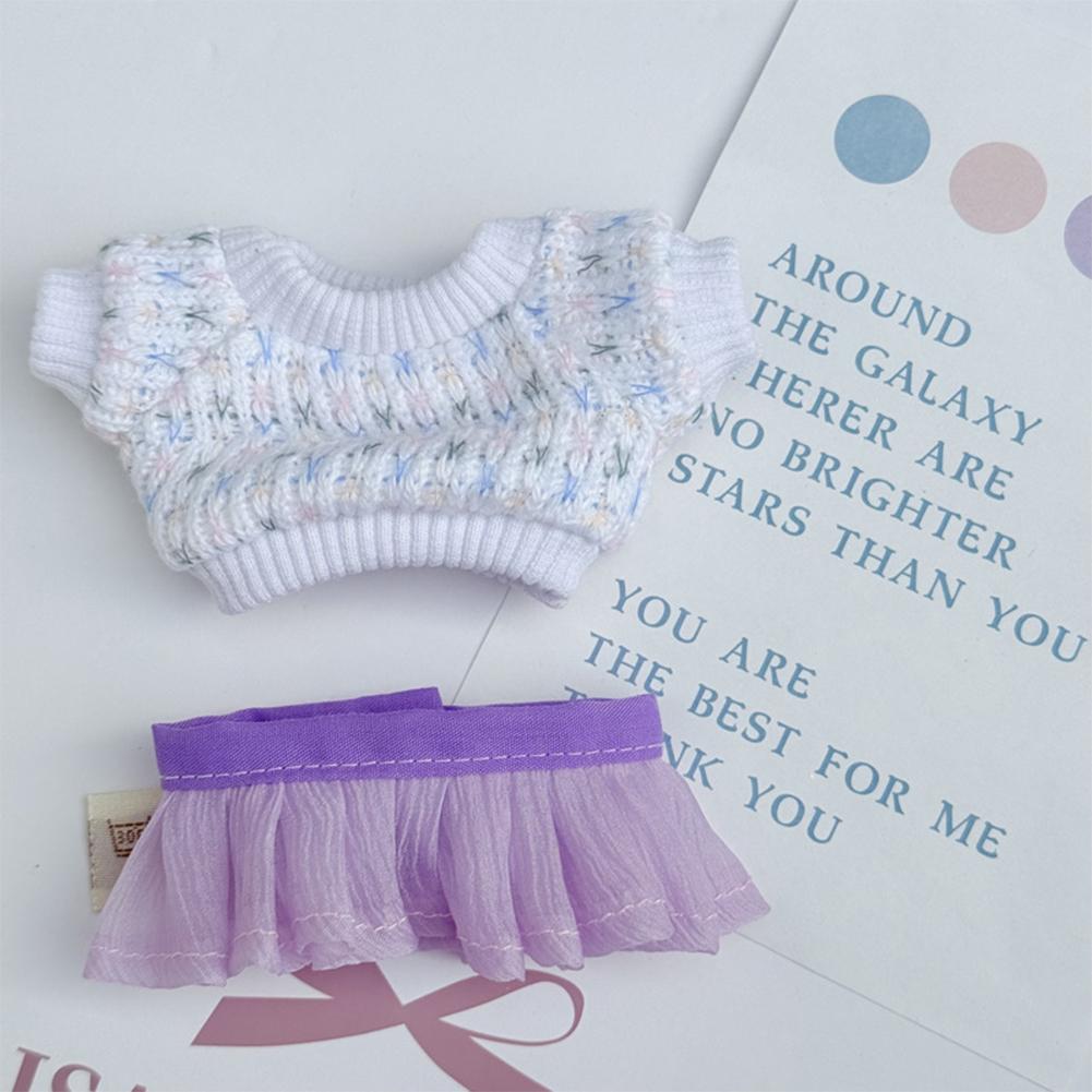 For 17cm Labubu Doll Clothes Fashion Clothes Dresses Doll Clothes Color Match Sweater Dolls Accessories Cute Decoration Little Clothes