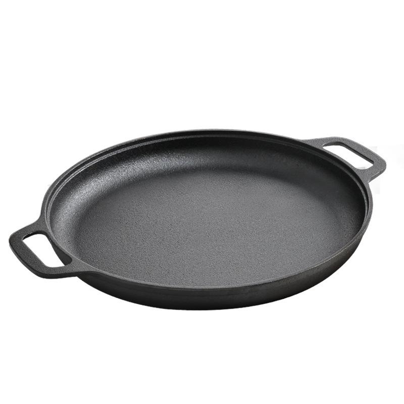 Double-Ear Cast Iron Pancake Griddle: Thickened, Uncoated, Non-Stick Household Pan