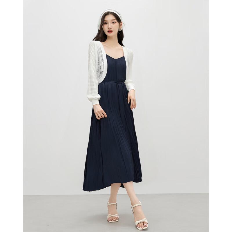 Qiu Shui Yi Ren Elegant Textured Commuter Dress XL