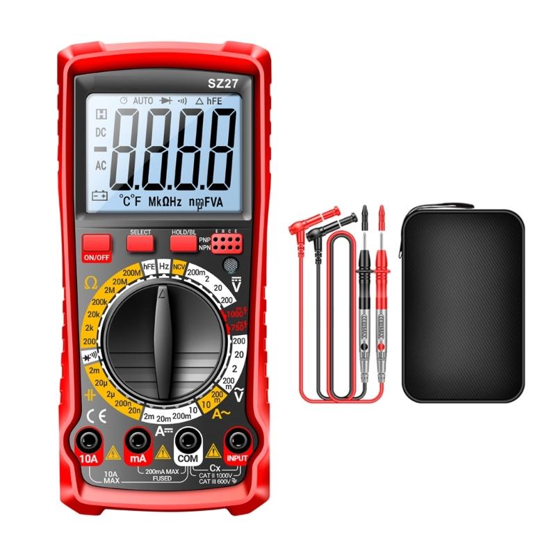 SZ27 Multitester 1999 Counts Multimeter Voltage Current Tester Ohm Diode Triode NCV Resistance Capacitance Tester