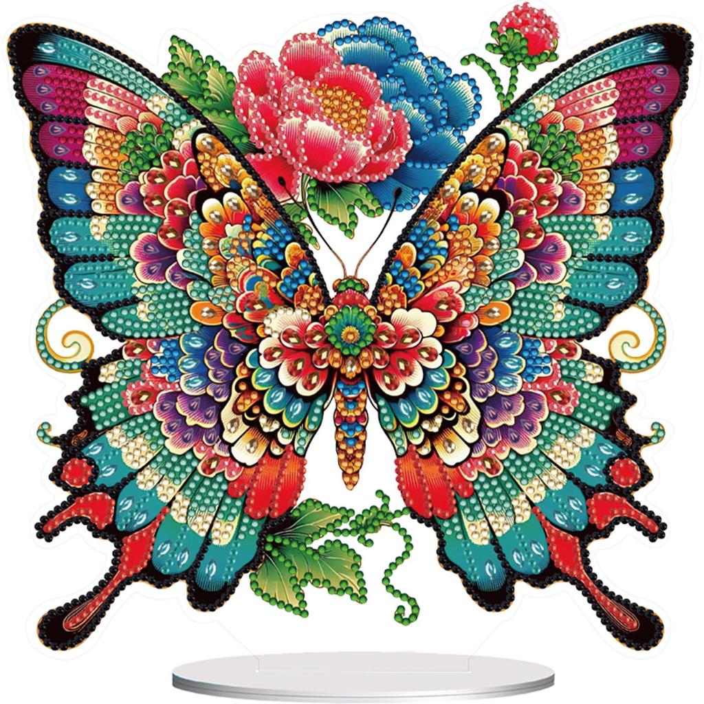 Butterfly 5D DIY Diamond Art Tabletop Decorations Acrylic Diamond Painting Desktop Ornaments Kit Animal Bedroom Table Decoration