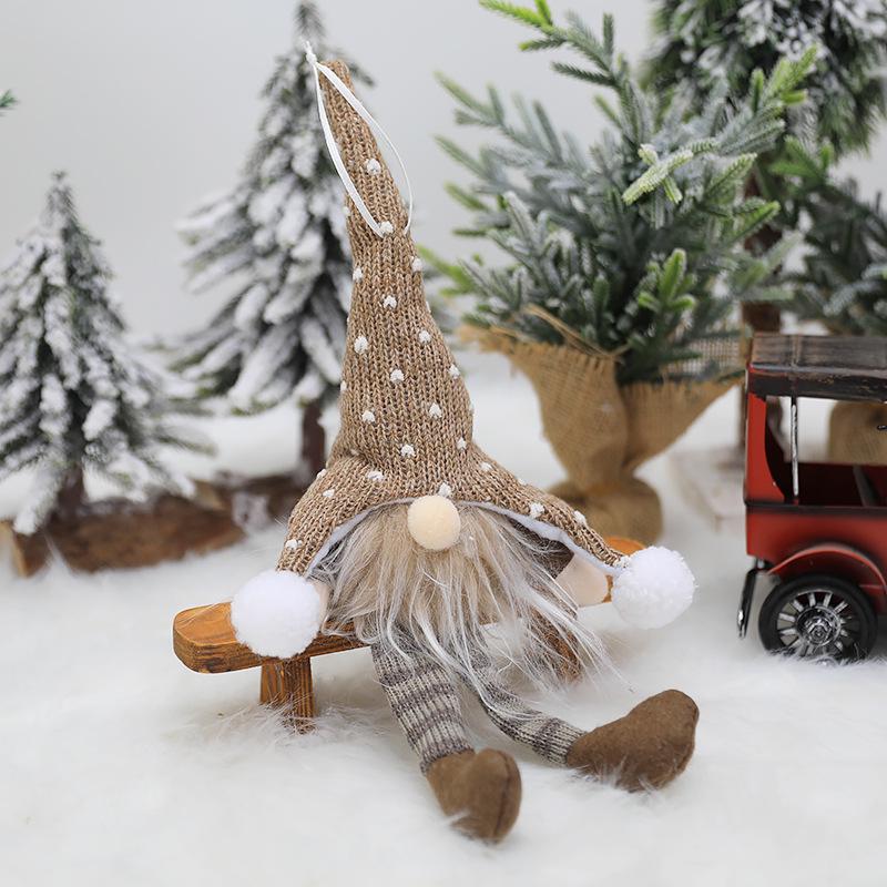 LED-Lit Knitted Forest Elf Christmas Tree Ornament