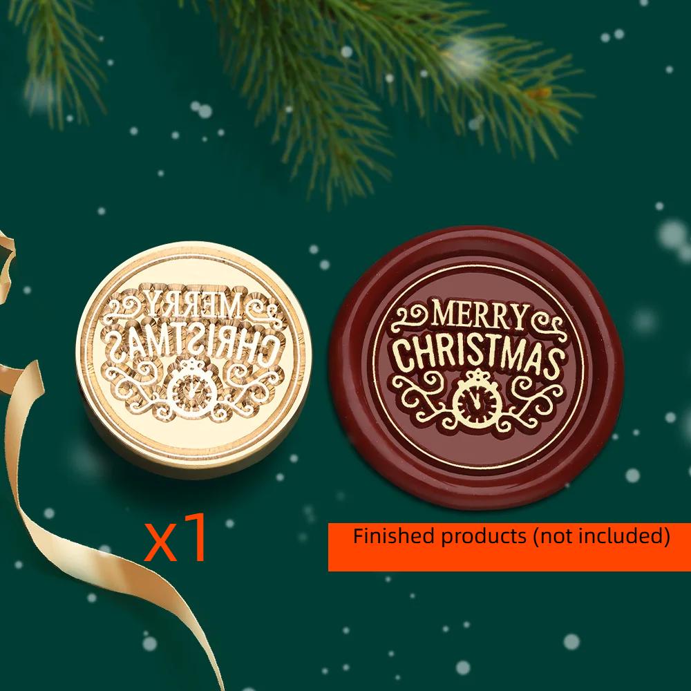 2.5cm Christmas Series Wax Seal Stamps Vintage Merry Christmas Tree Snowflake Head DIY Festival Gift Wrapping Cards Scrapbooking
