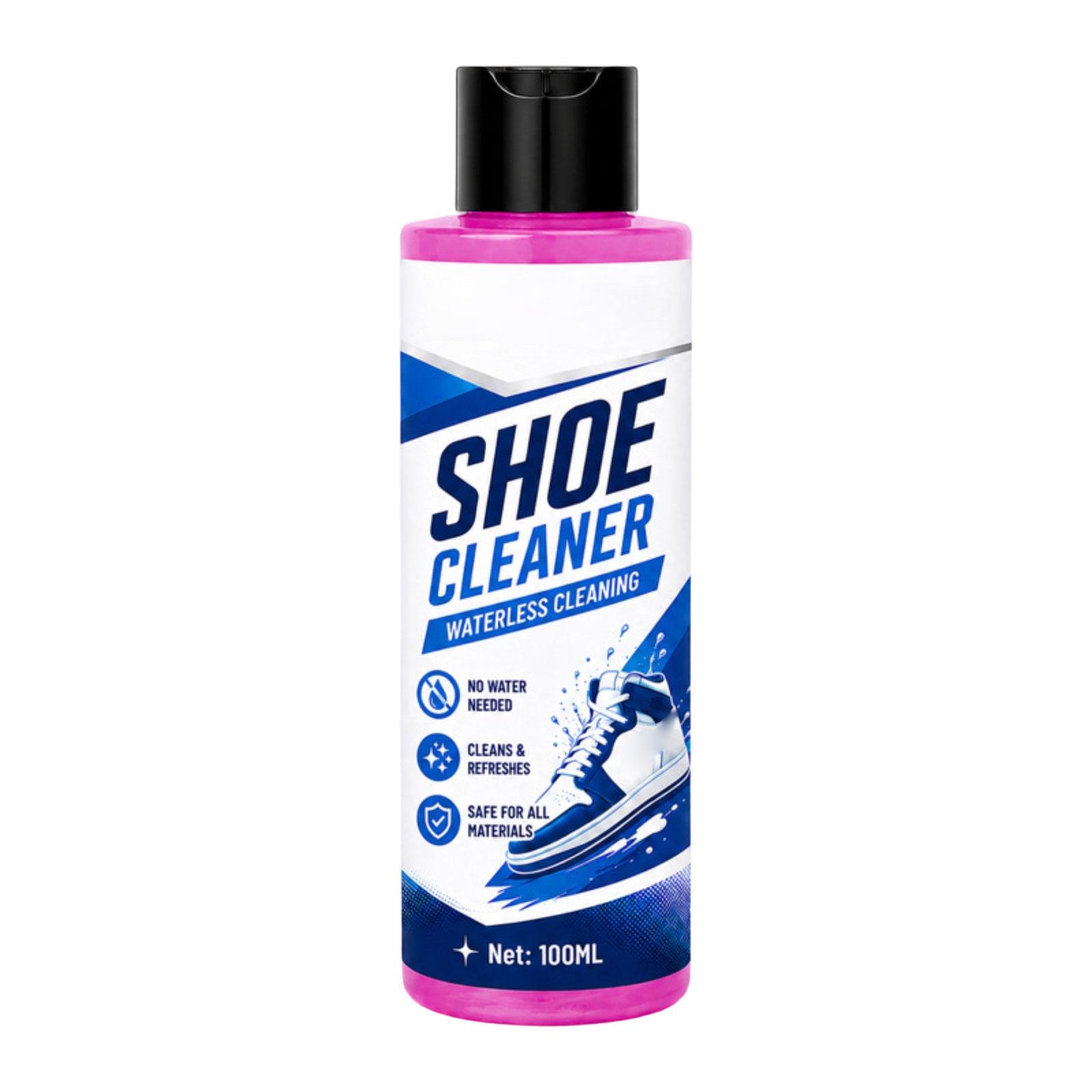 Shoe Cleaner Waterless Cleaning Solution 100ml Portable Shoe Care Agent for All Materials Easy Application and Maintenance One Size