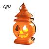 Flameless Pumpkin Decoration Halloween Castle Lantern, Handheld Glowing Jack O Lantern Decorative LED Light for Kids, Spooky Party Prop, Night