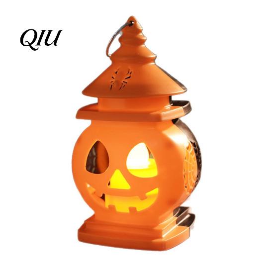 Flameless Pumpkin Decoration Halloween Castle Lantern, Handheld Glowing Jack O Lantern Decorative LED Light for Kids, Spooky Party Prop, Night