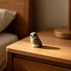 Hand-Carved Owl Figurine, Small Forest Bird Sculpture, Wooden Wildlife Animal Statue for Desk, Home Decor, Gift for Bird Lovers
