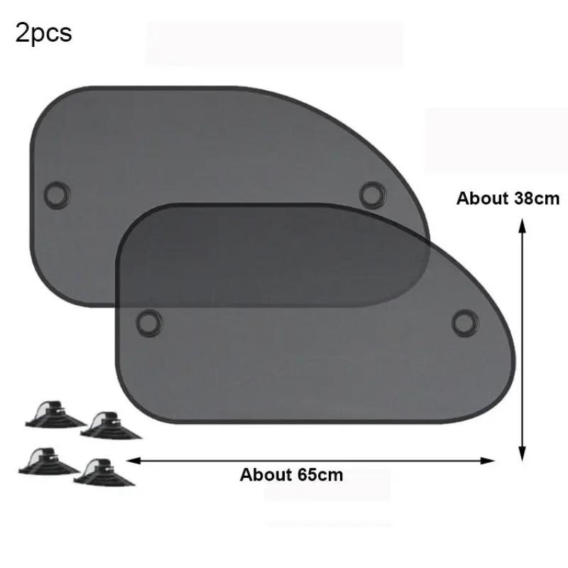 Car Sun Shade Side Window Curtain Front Rear Window Sunshade Summer UV Blocking Suction Cup Car Sun Protection Curtains