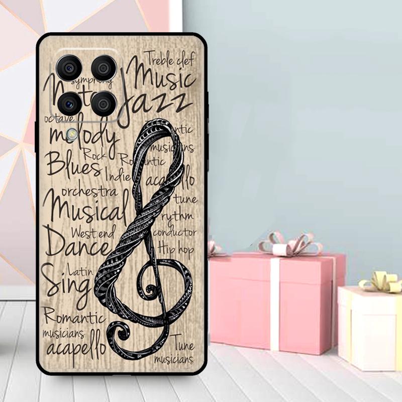 Music Note Musical Treble Clef Case For Samsung Galaxy M16 M31 M21 M13 M33 M53 M15 M35 M55 M36 M56 M12 M32 M52 M14 M34 M54